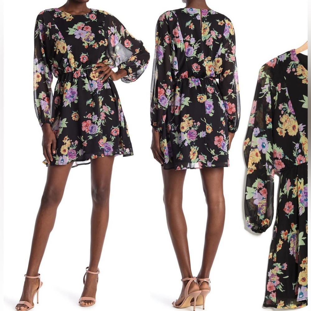 Wayf Dolman Long Sleeve Mini Dress